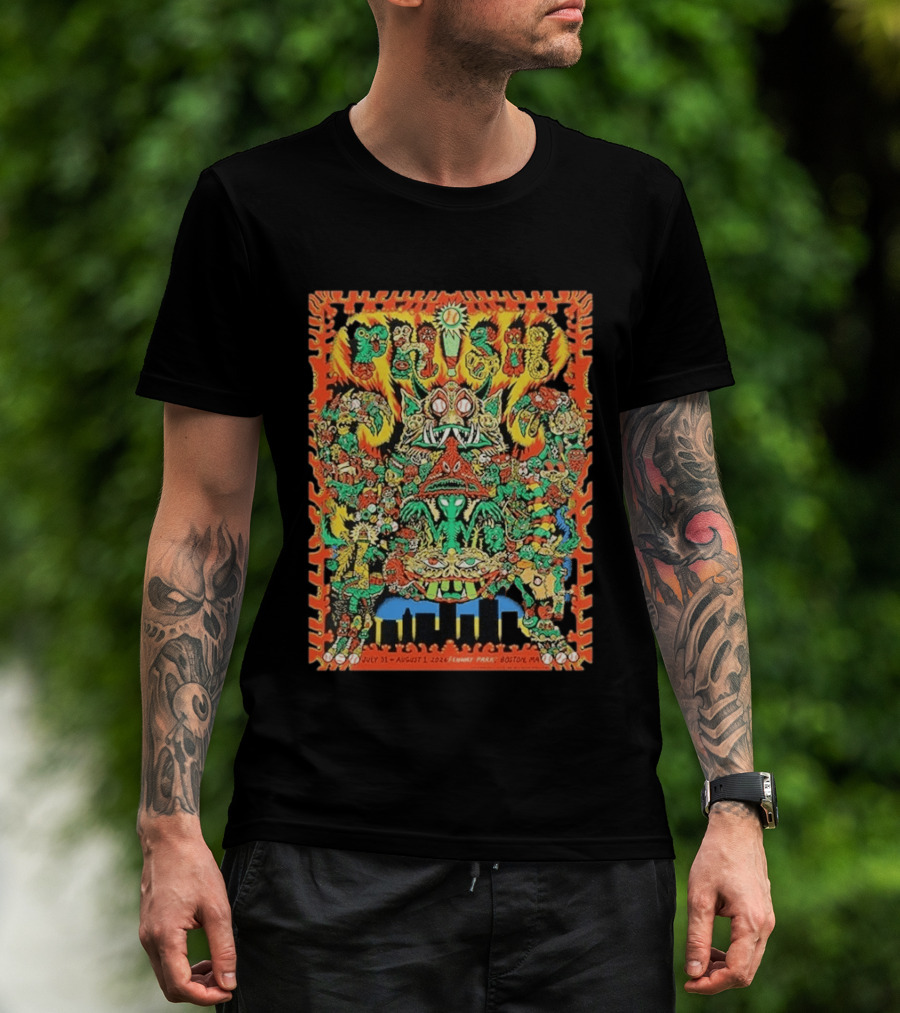 Phish Fenway Park Boston July 31 August 1 2026 Colorful Monster T-Shirt