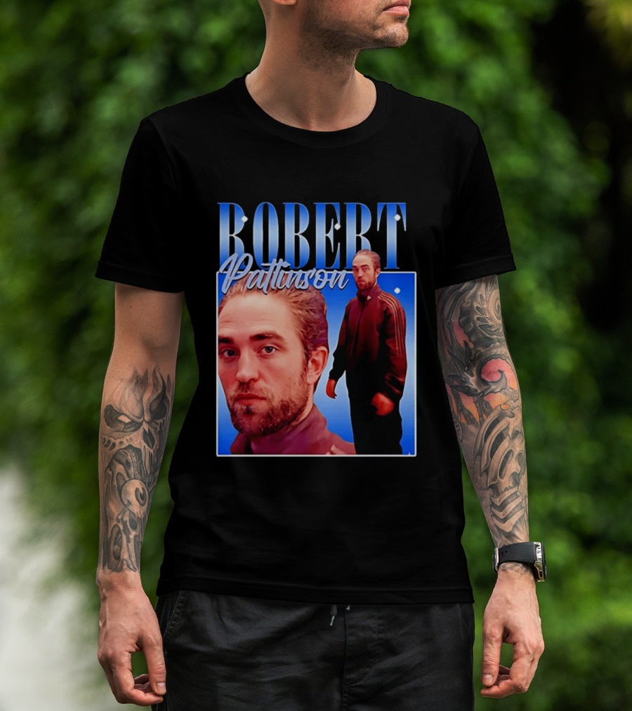 Robert Pattinson Standing Meme Blue Adidas Tracksuit T-Shirt