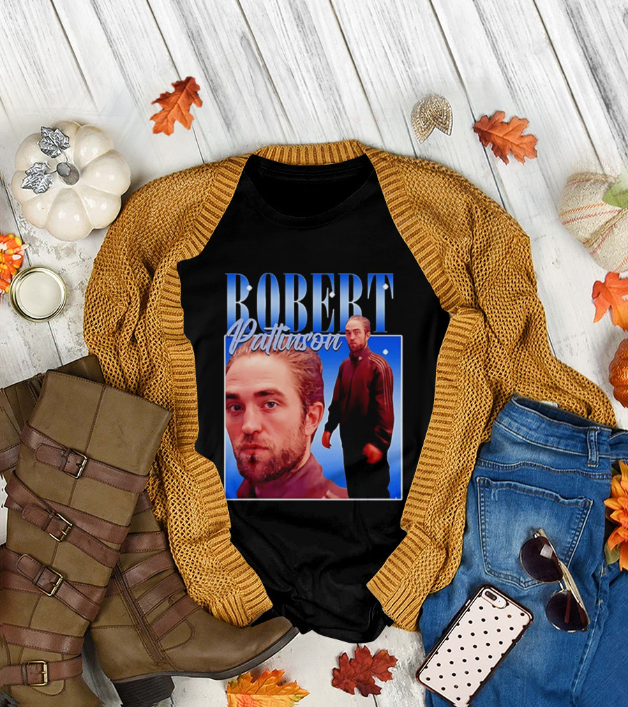 Robert Pattinson Standing Meme Blue Adidas Tracksuit T-Shirt
