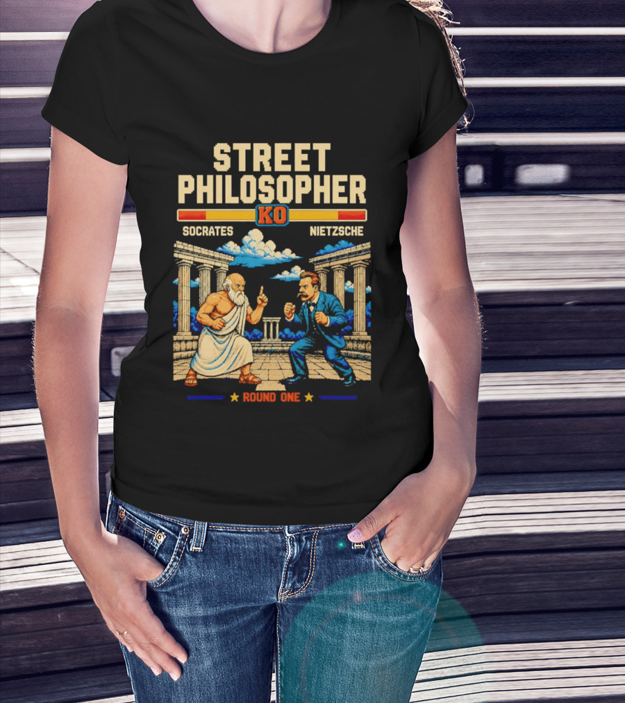 Street Philosopher KO Socrates Nietzsche Round One Colosseum Showdown T-Shirt