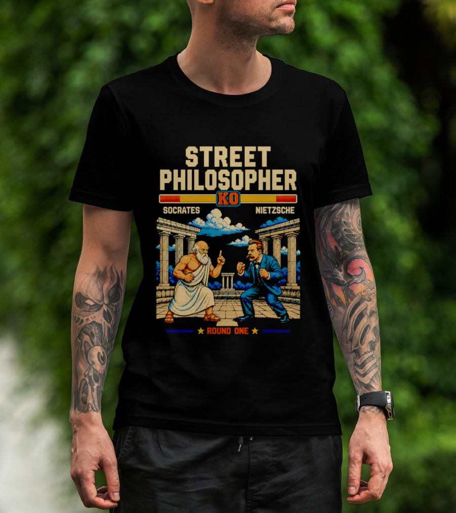Street Philosopher KO Socrates Nietzsche Round One Colosseum Showdown T-Shirt