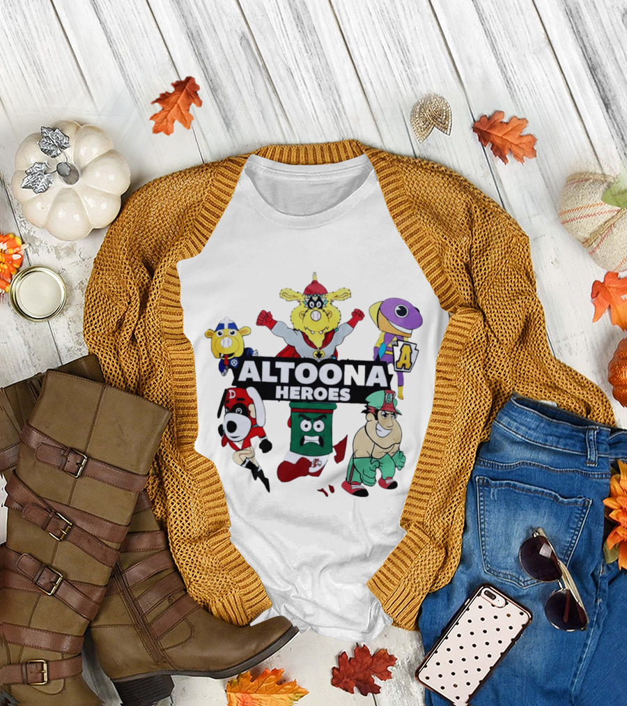 Altoona Heroes Cartoon Characters Collaboration T-Shirt