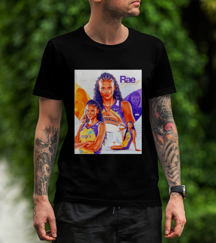 WNBA Rae Burrell Los Angeles Sparks No 22 Wilson Basketball Collage T-Shirt