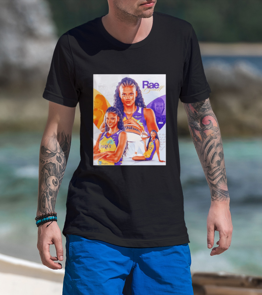WNBA Rae Burrell Los Angeles Sparks No 22 Wilson Basketball Collage T-Shirt