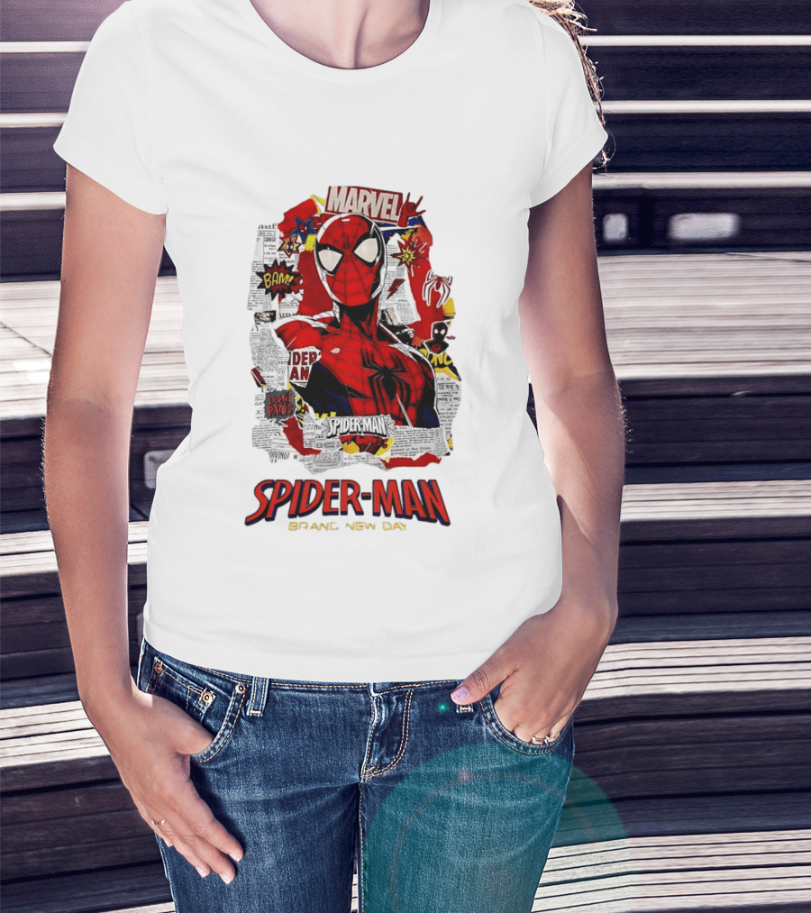 Marvel Spider Man Brand New Day Comic Collage T-Shirt
