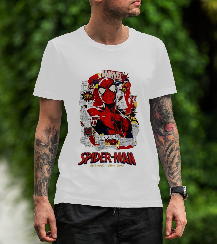 Marvel Spider Man Brand New Day Comic Collage T-Shirt