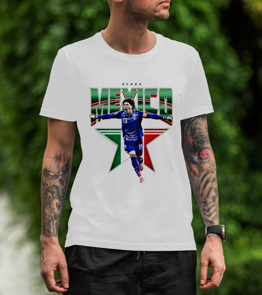 Ochoa Mexico 13 Goalkeeper Tri Color Starburst T-Shirt