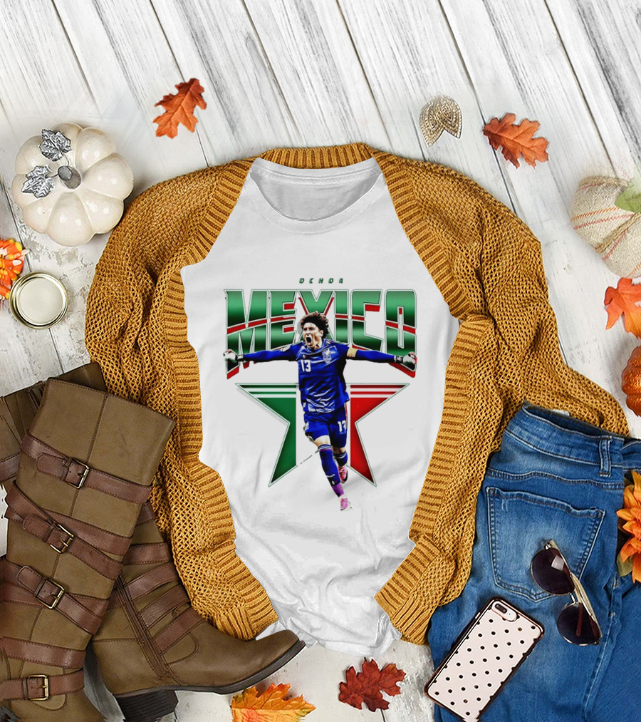 Ochoa Mexico 13 Goalkeeper Tri Color Starburst T-Shirt
