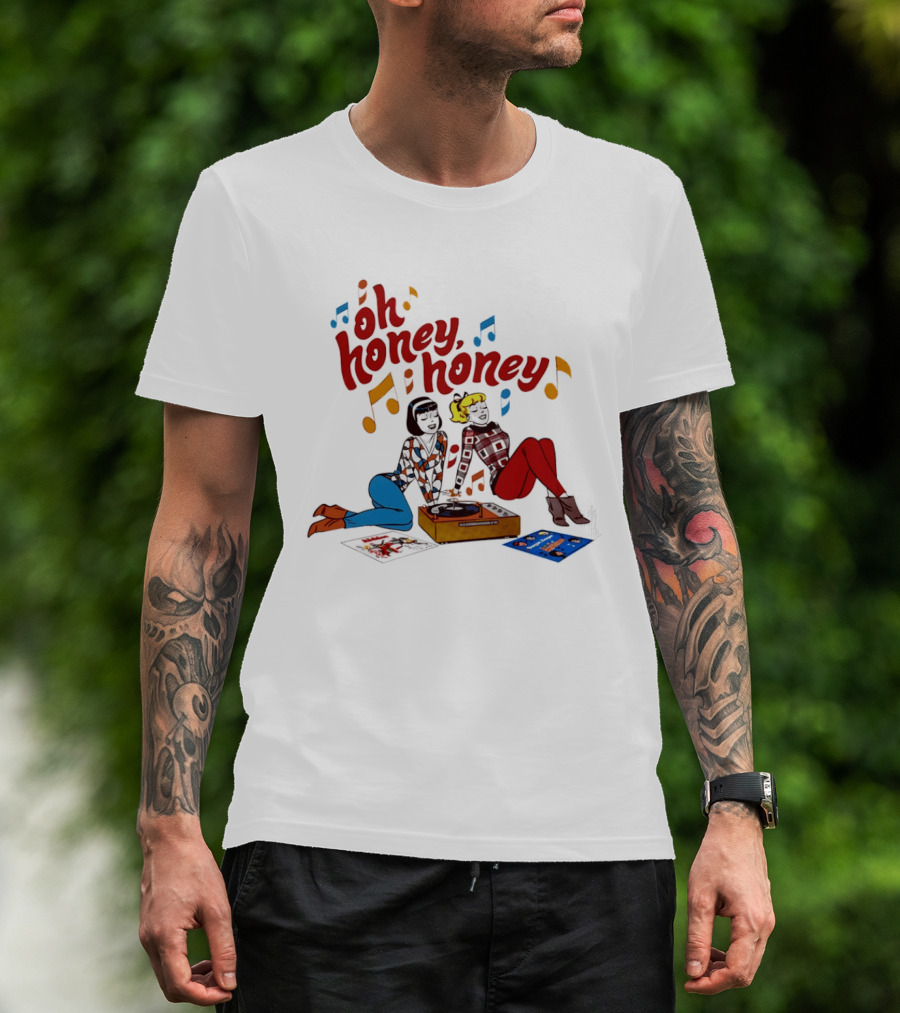 Oh Honey Honey Cartoon Style Retro Fashion Girl Music T-Shirt
