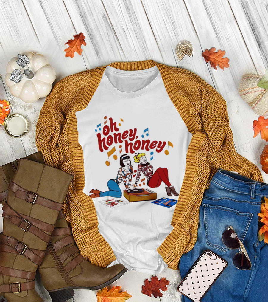 Oh Honey Honey Cartoon Style Retro Fashion Girl Music T-Shirt