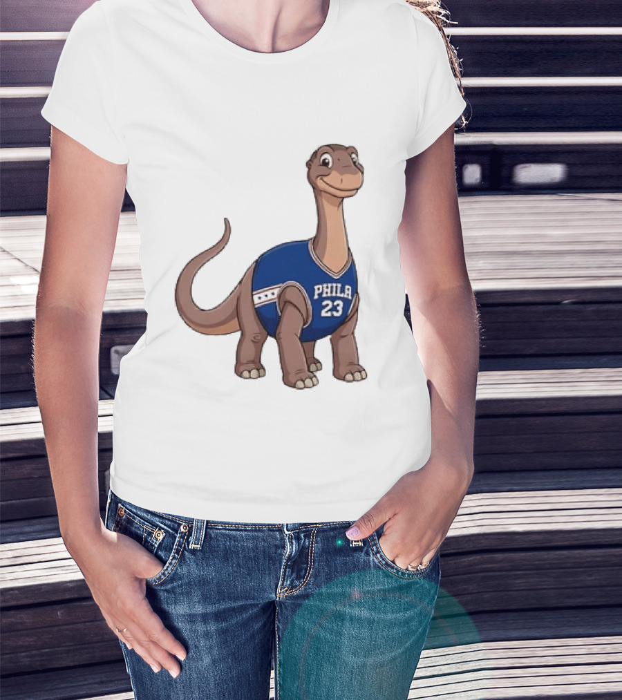 Phila 23 Dinosaur In Philadelphia 76ers Basketball Jersey T-Shirt