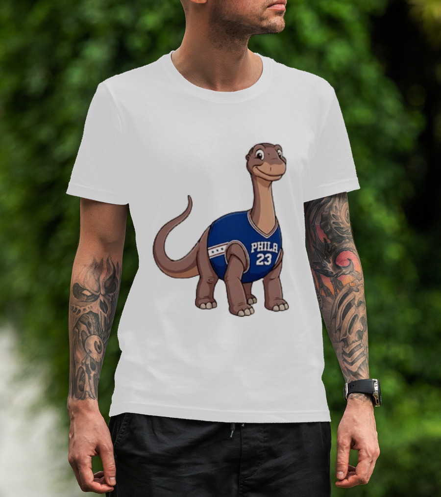 Phila 23 Dinosaur In Philadelphia 76ers Basketball Jersey T-Shirt