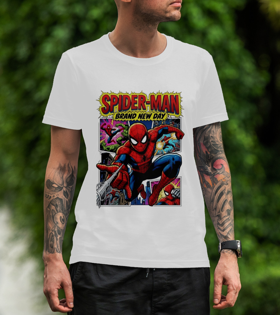 Spider Man Brand New Day Collage Marvel Comic Adventure T-Shirt