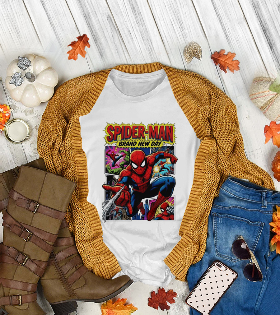 Spider Man Brand New Day Collage Marvel Comic Adventure T-Shirt