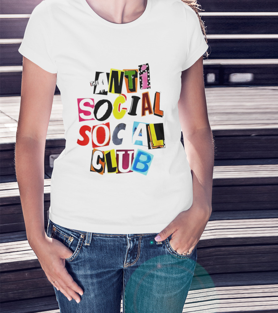 The Anti Social Social Club ASSC Collage Colorful T-Shirt