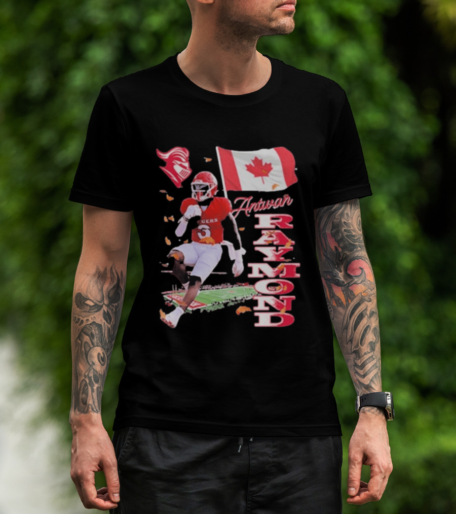 Antwan Raymond Rutgers Scarlet Knights Canadian Flag Football T-Shirt