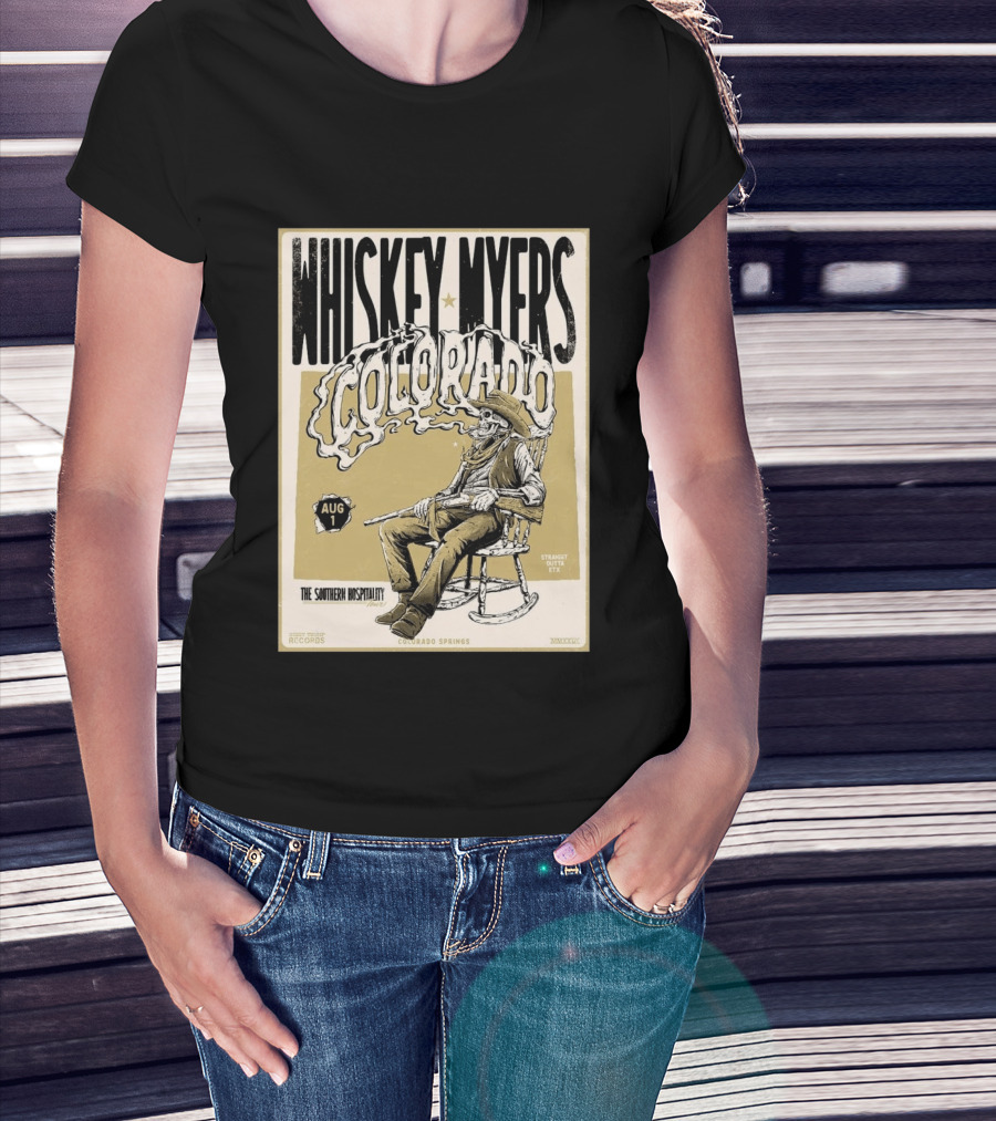 Whiskey Myers Colorado Springs Southern Hospitality Tour August 1 Ford Amphitheater 2026 T-Shirt