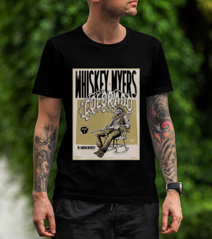 Whiskey Myers Colorado Springs Southern Hospitality Tour August 1 Ford Amphitheater 2026 T-Shirt