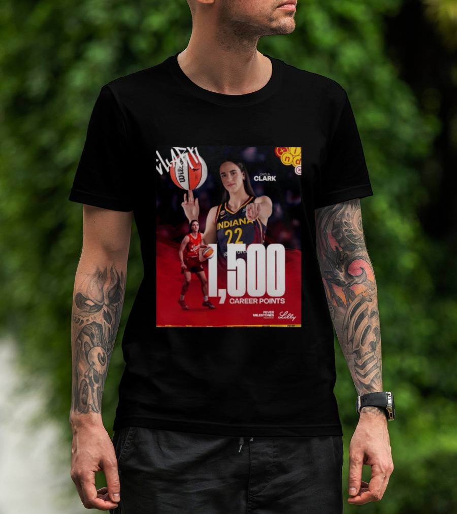 Caitlin Clark Indiana Fever 1500 Career Points Milestone Celebration WNBA Fever Milestones T-Shirt