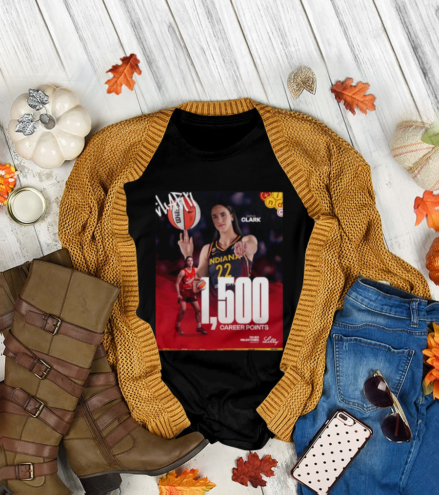 Caitlin Clark Indiana Fever 1500 Career Points Milestone Celebration WNBA Fever Milestones T-Shirt