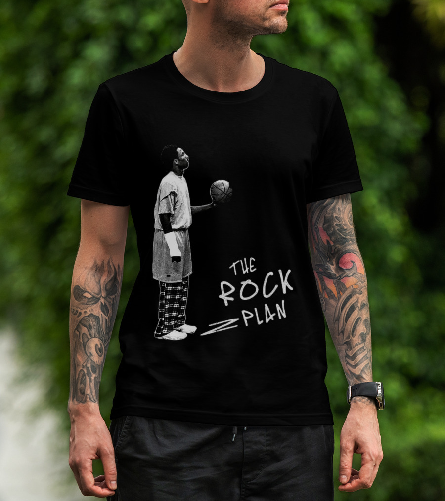 The Rock Plan Street Basketball Vintage Style Player Holding Ball T-Shirt