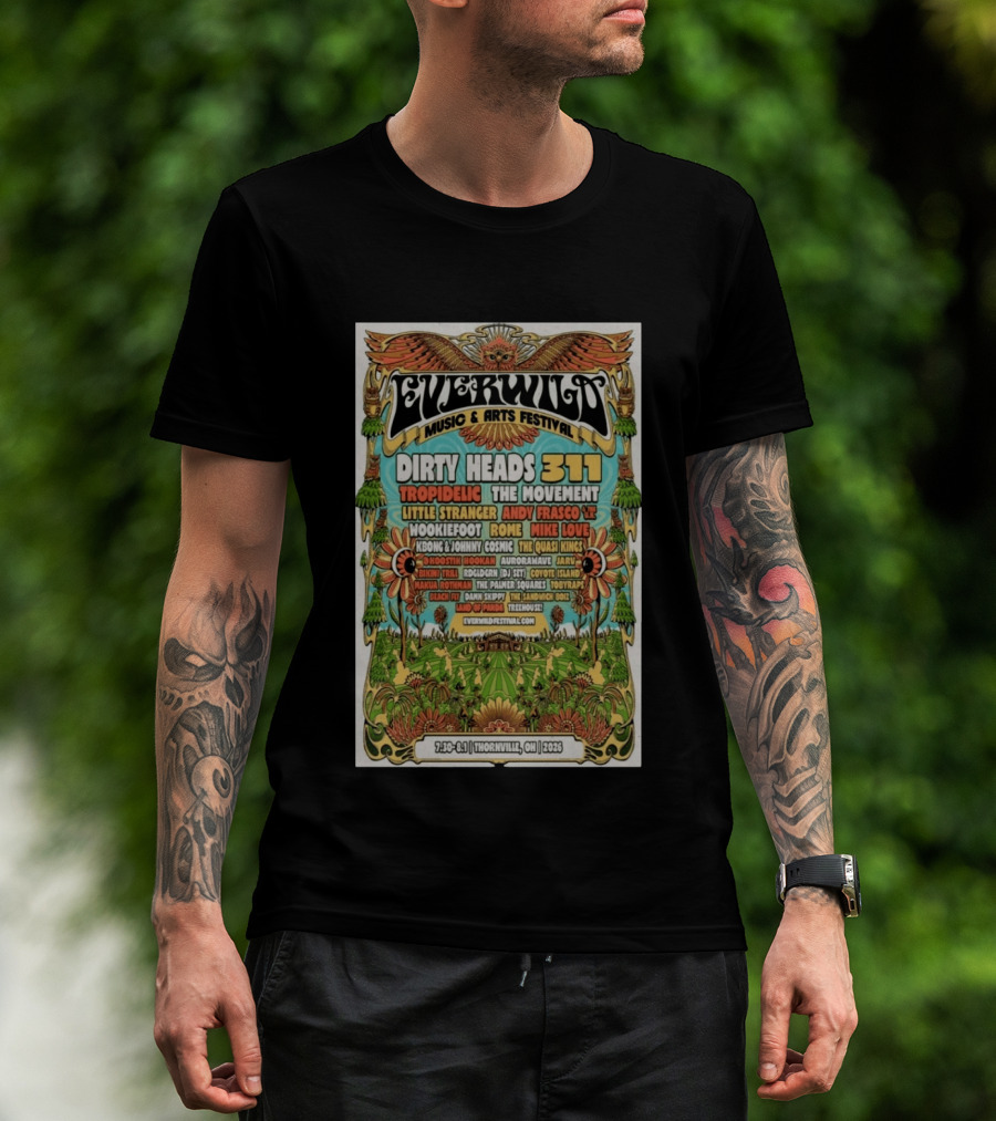 Everwild Music Arts Festival Dirty Heads 311 Tropidelic July August 2026 Thornville T-Shirt