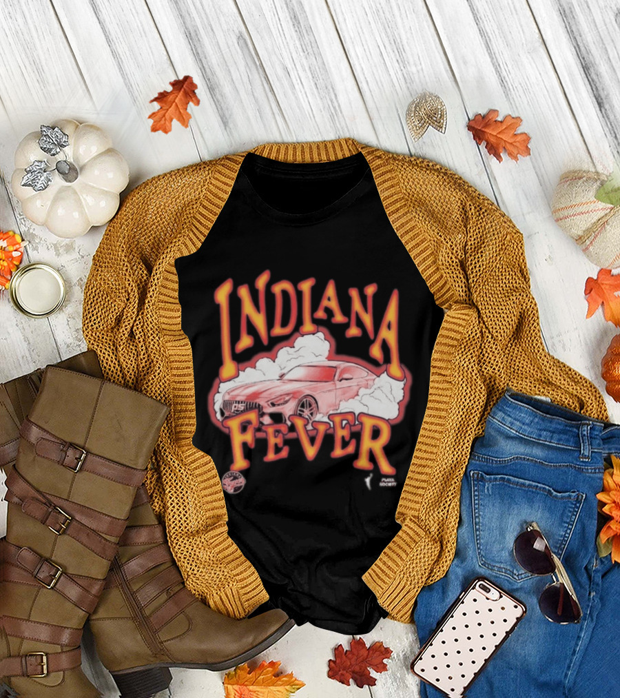 Indiana Fever Playa Society Sketch Car And Smoke T-Shirt