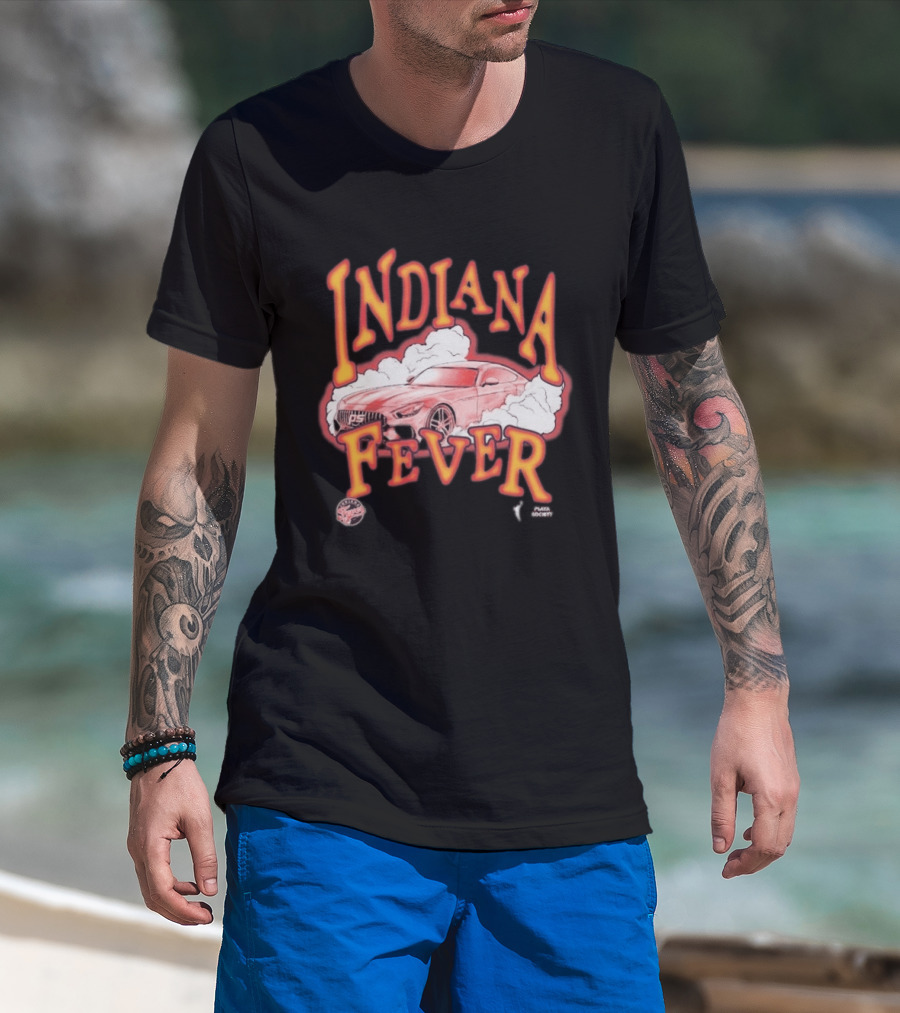 Indiana Fever Playa Society Sketch Car And Smoke T-Shirt