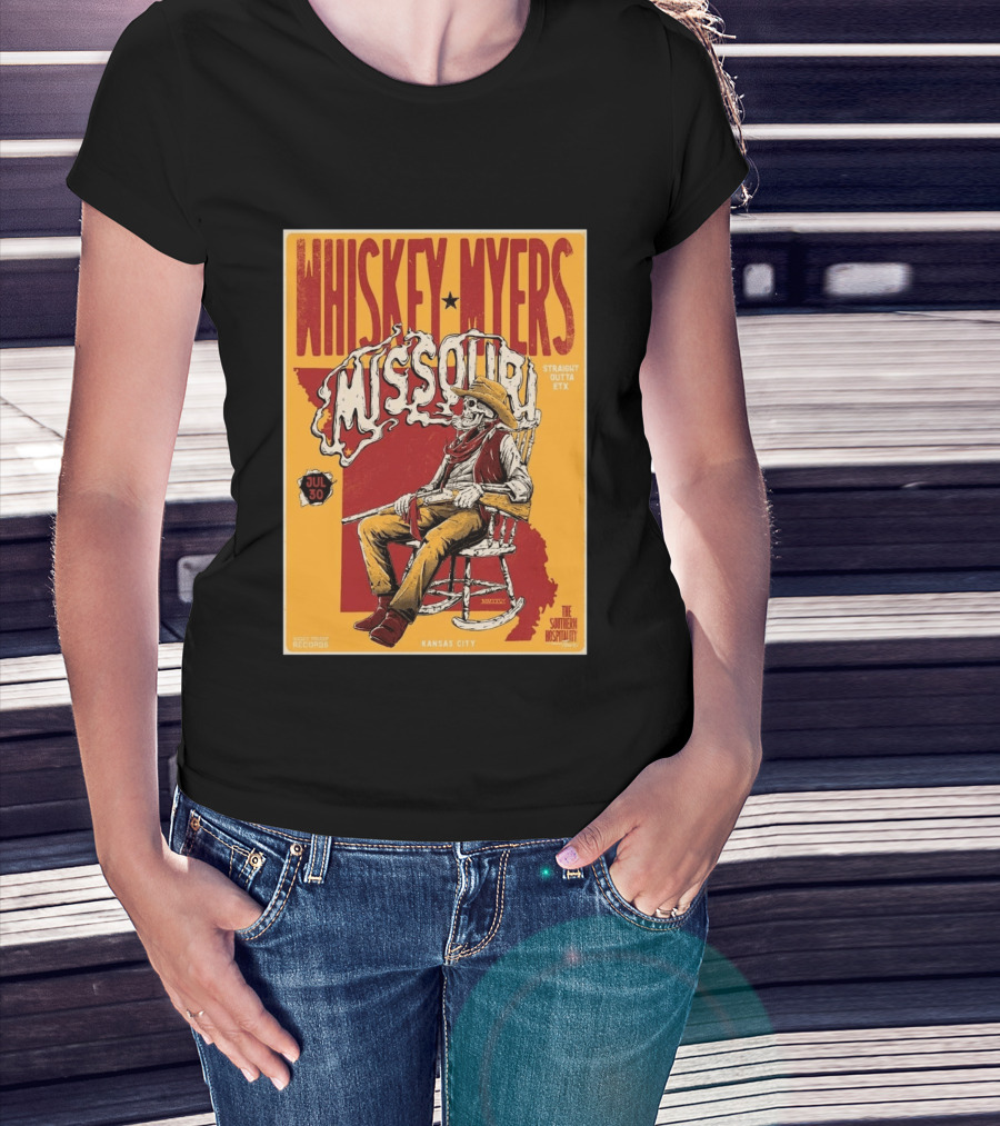 Whiskey Myers Missouri Tour 2026 Kansas City Morton Amphitheater July 30 Straight Outta ETX T-Shirt