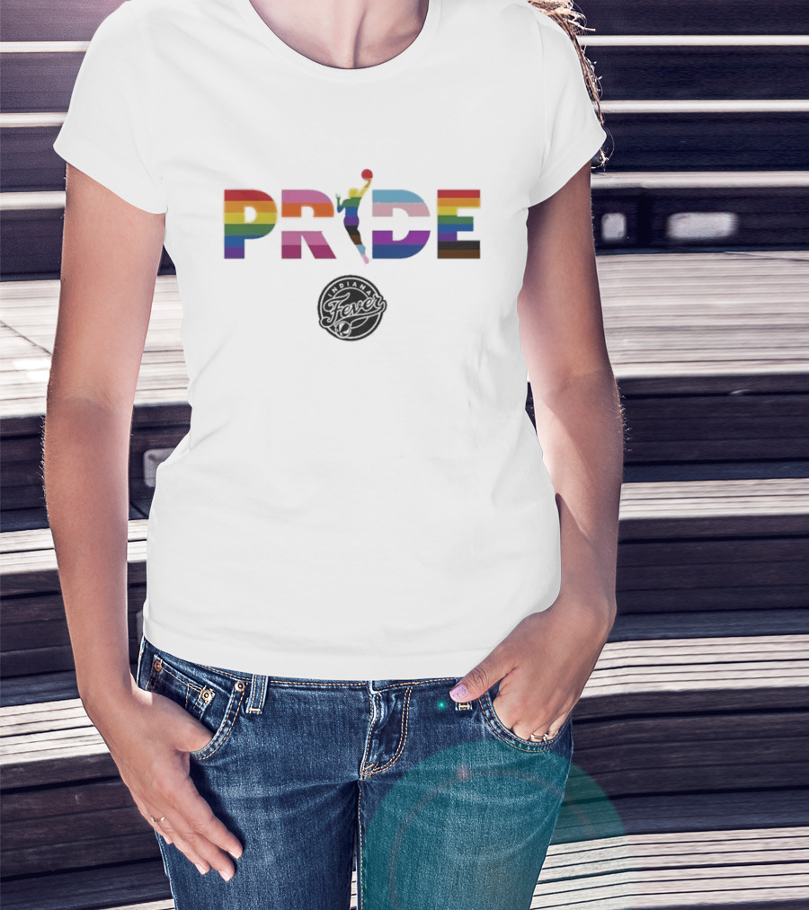 Indiana Fever WNBA Pride Rainbow Basketball Celebration T-Shirt