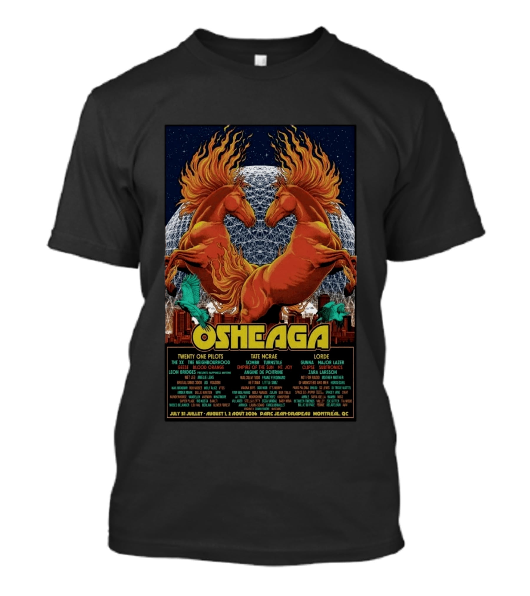 Osheaga Montreal QC 2026 Twenty One Pilots Lorde Concert Parc Jean Drapeau Limited Edition T-Shirt