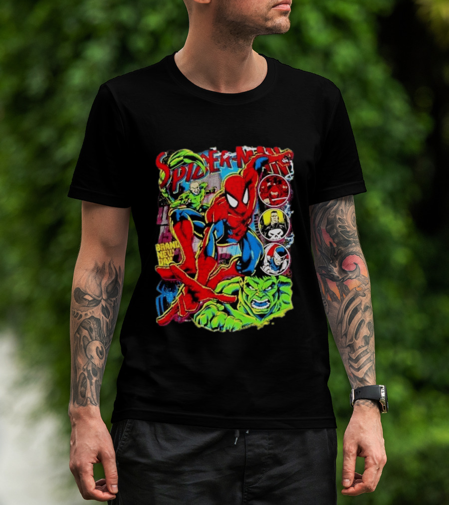 Spider Man Marvel Hulk Punisher Scorpion Ninja Brand New Day T-Shirt