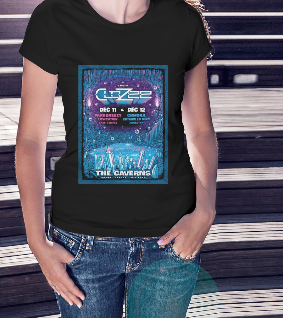 2 Nights Of CloZee The Caverns Grundy County TN Dec 11 12 2026 Parkbreezy Lowcation Bass Temple Chmura Entangled Mind Ancestryr T-Shirt
