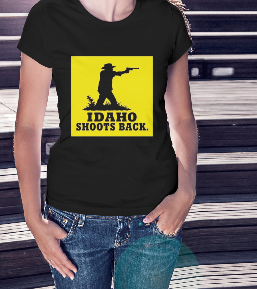 Idaho Shoots Back Cowboy Silhouette Retro Humor T-Shirt