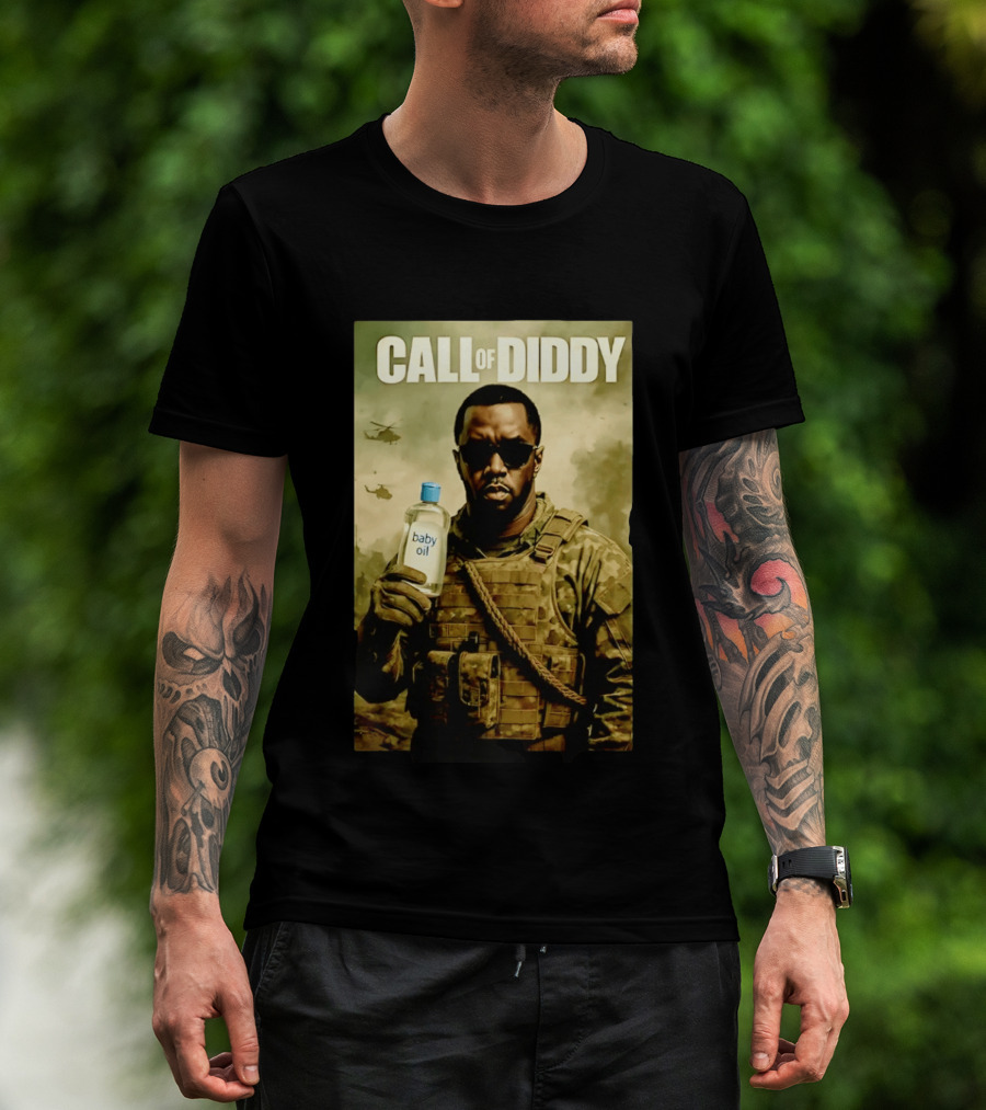 Call Of Diddy Baby Oil Military Humor T-Shirt