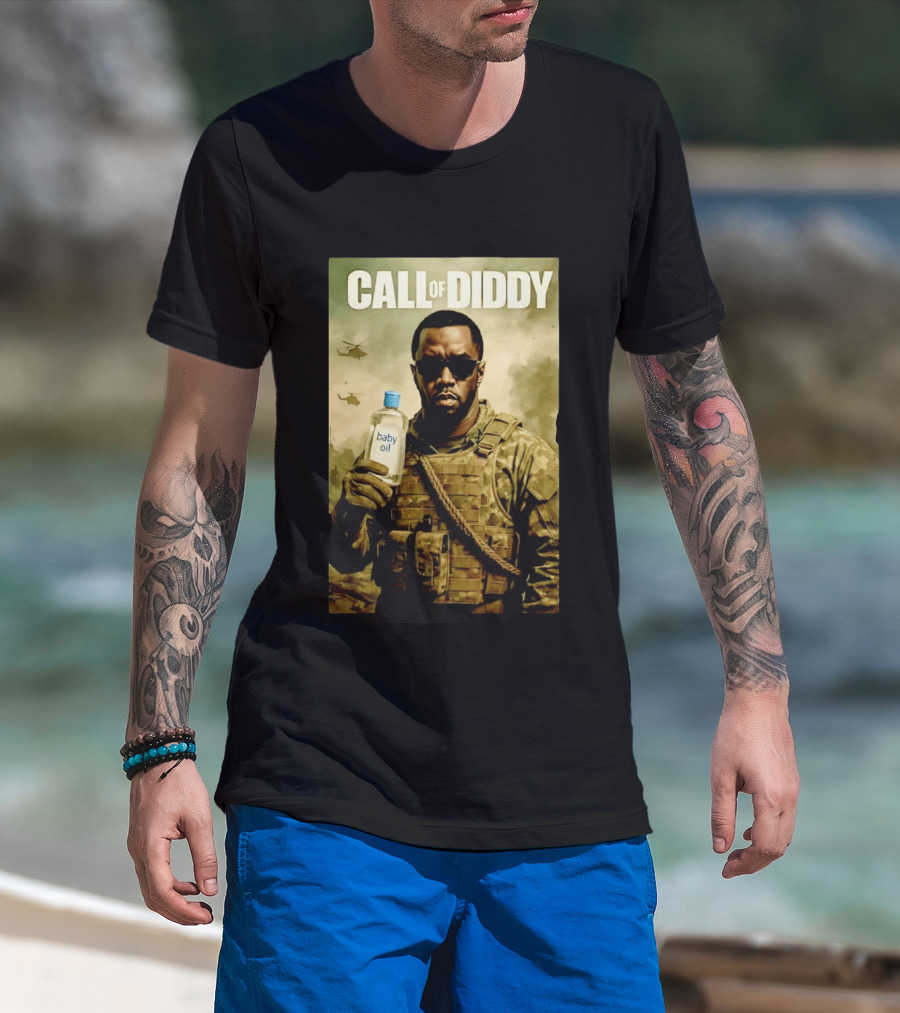 Call Of Diddy Baby Oil Military Humor T-Shirt