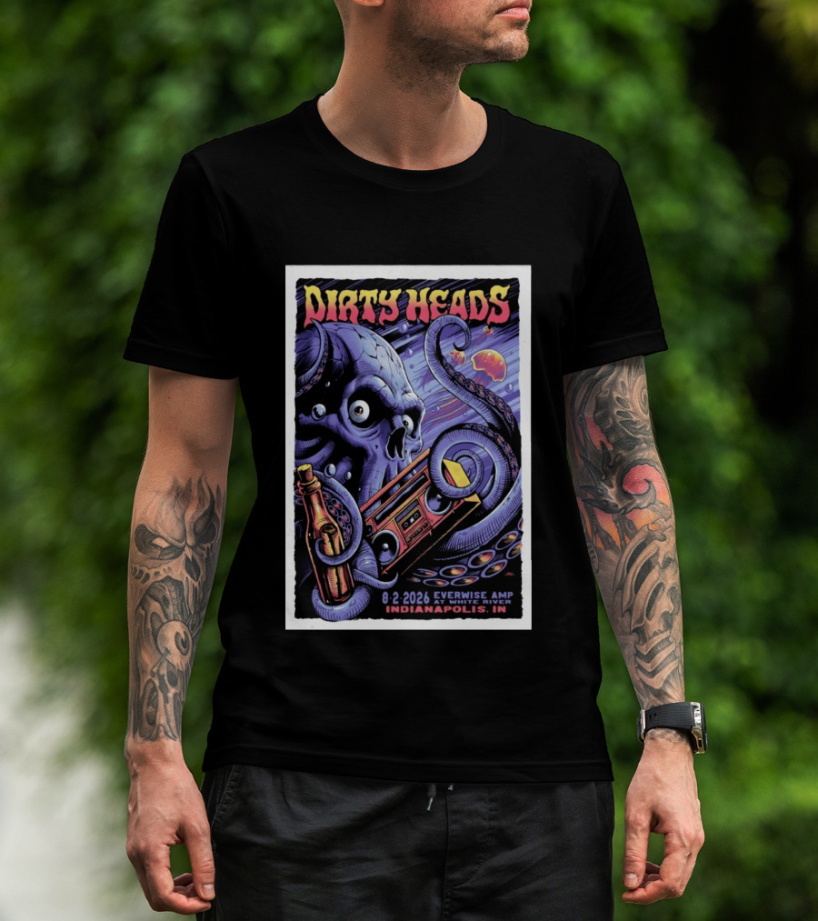 Dirty Heads Aug 2 2026 Everwise Amp Indianapolis IN Alien Octopus T-Shirt