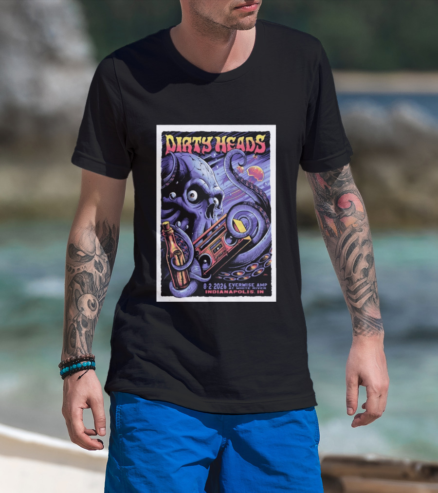 Dirty Heads Aug 2 2026 Everwise Amp Indianapolis IN Alien Octopus T-Shirt