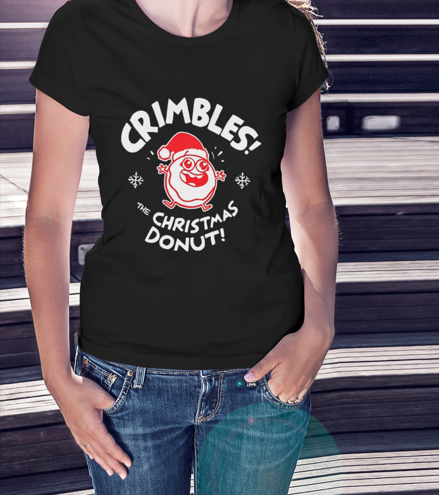 Crimbles Santa Hat The Christmas Donut Snowflakes T-Shirt