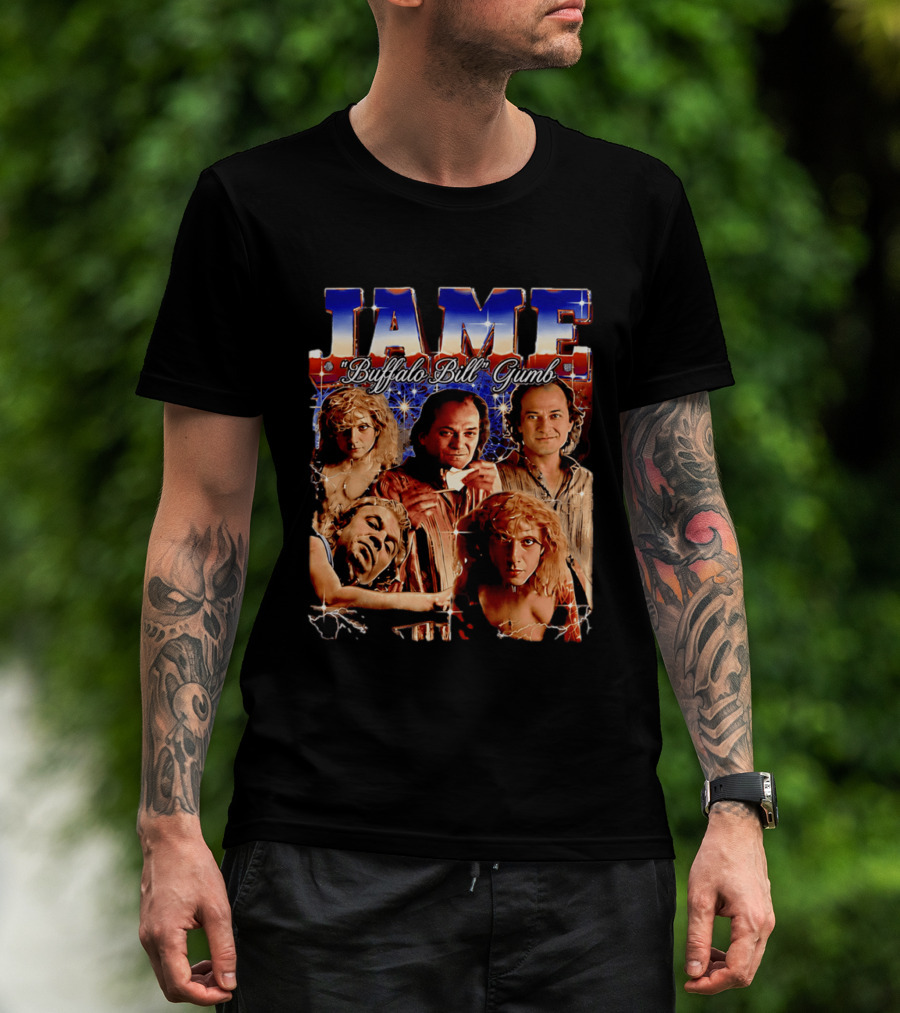 Buffalo Bill Gumb Silence Of The Lambs Movie Character Collage T-Shirt