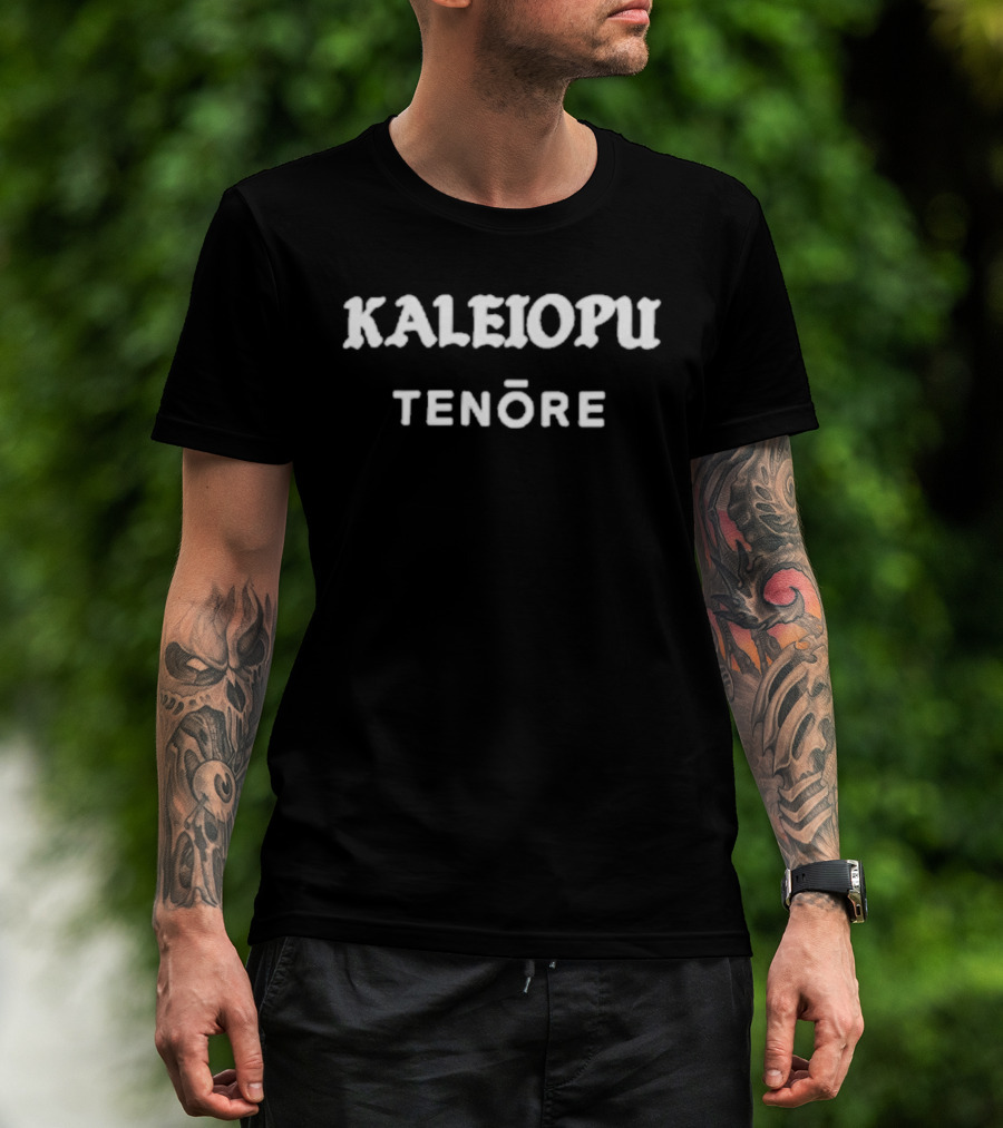Kaleiopu Tenore Bold Text Style White T-Shirt