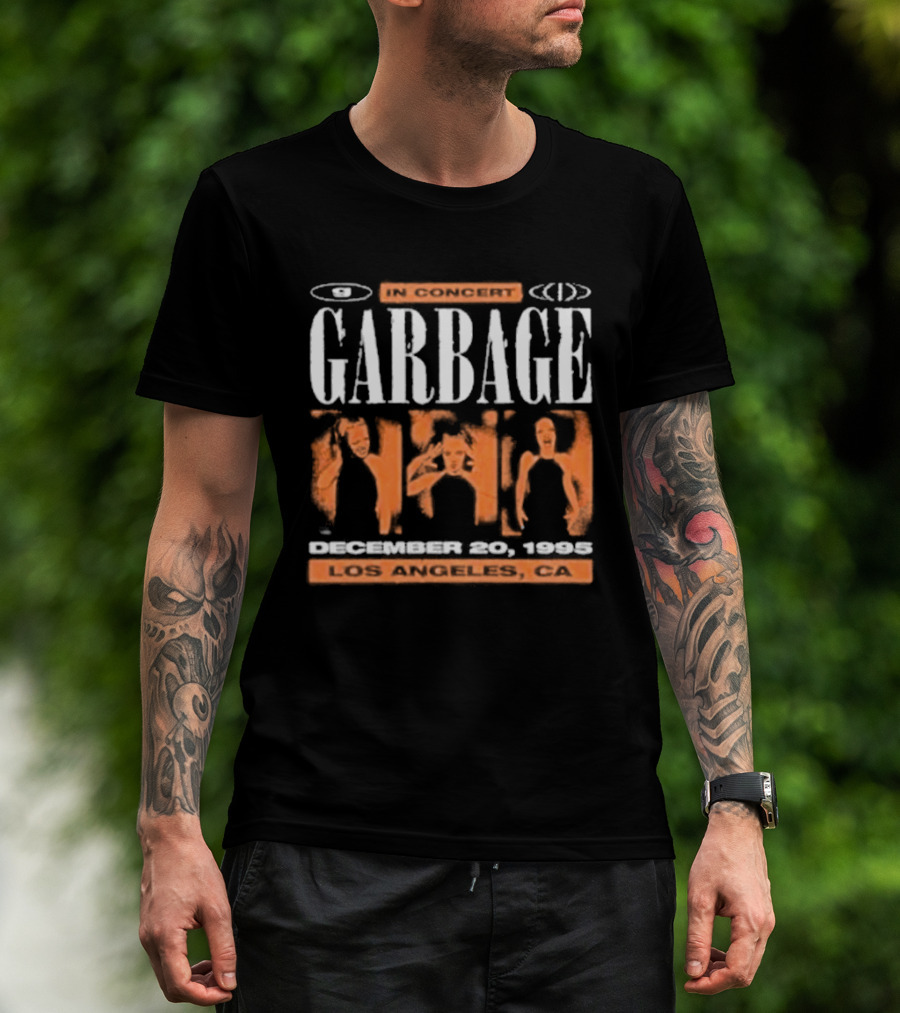 Garbage Live Performance December 20 1995 Los Angeles CA Iconic Concert T-Shirt