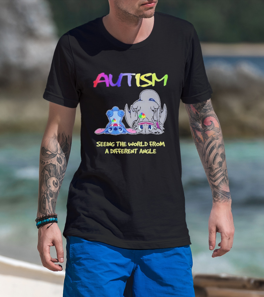 Autism Seeing The World From A Different Angle Toothless Stitch T-Shirt