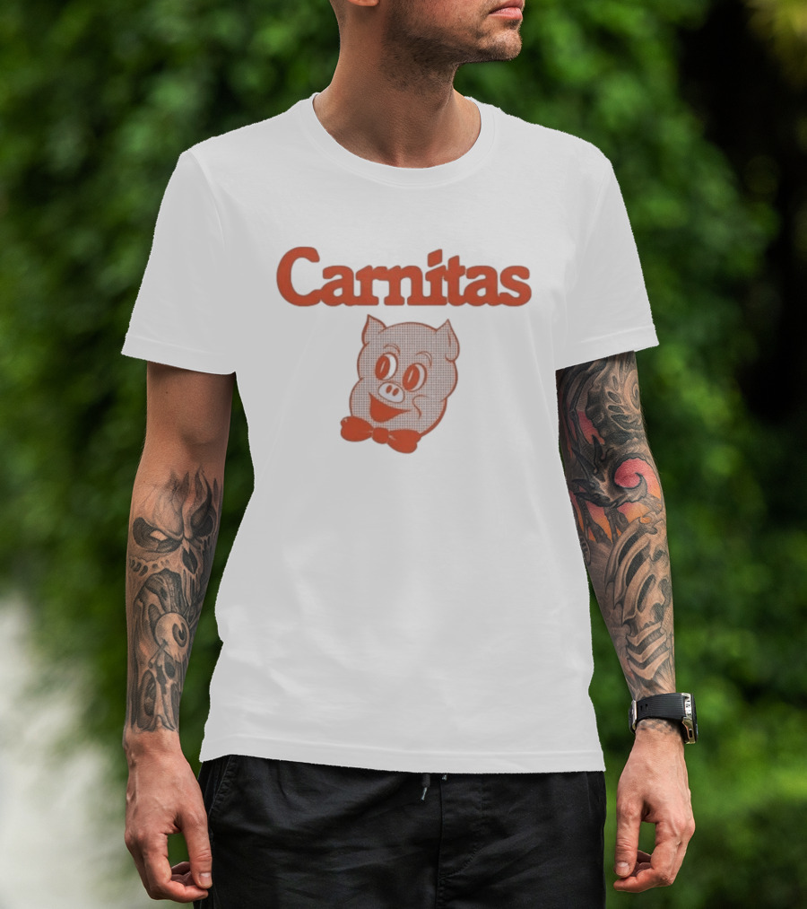 Carnitas Smiling Pig Face Nostalgic Pork T-Shirt