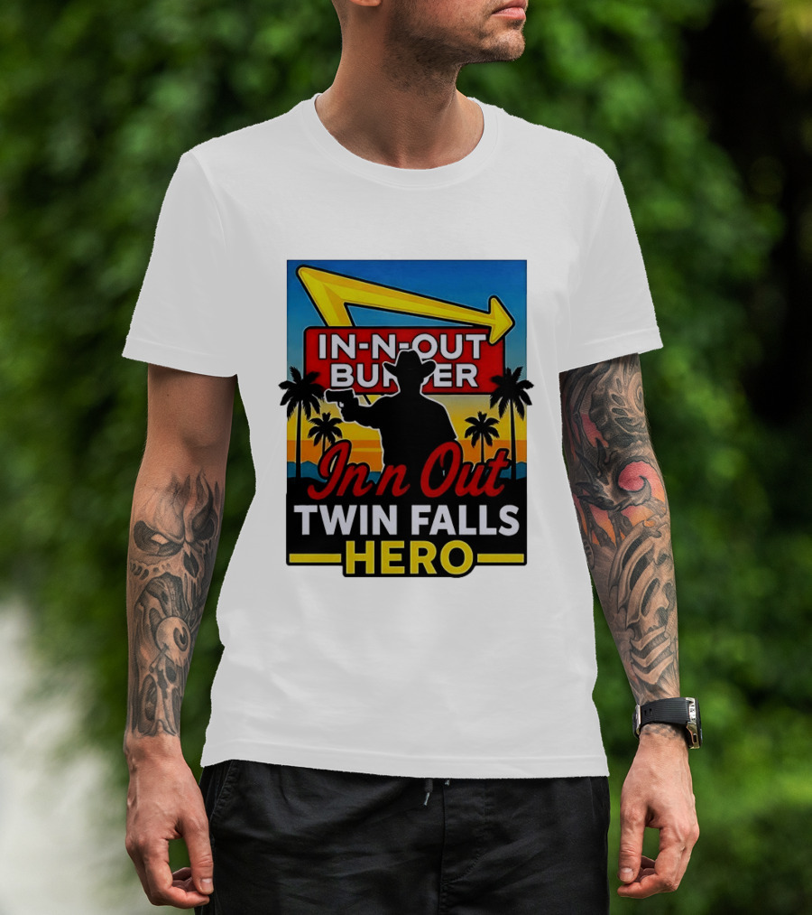 In N Out Burger Twin Falls Hero Western Sunset T-Shirt