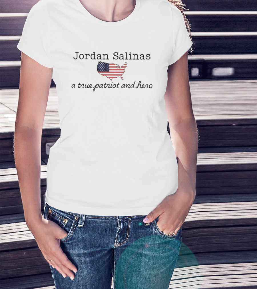 Jordan Salinas USA Flag Map A True Patriot And Hero T-Shirt