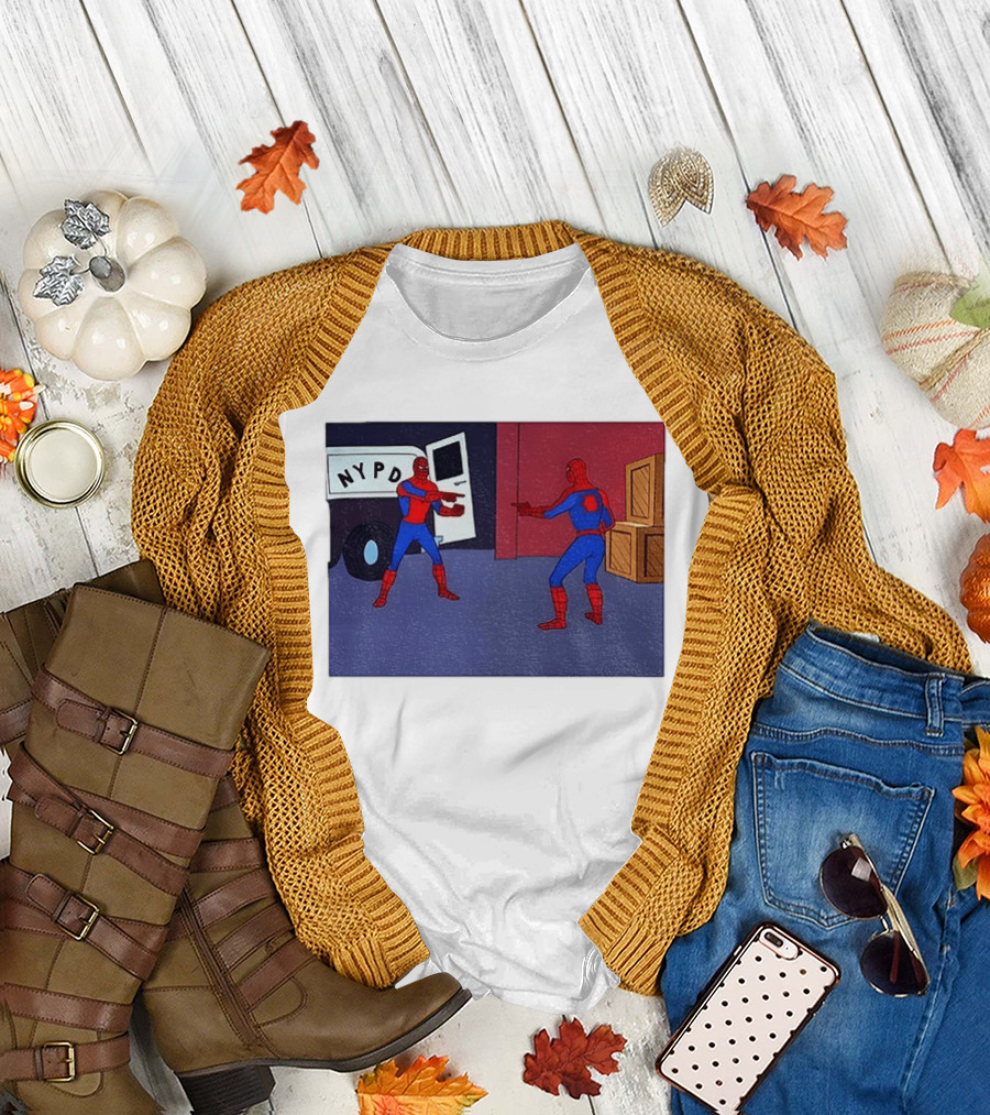 NYPD Spider Man Pointing Meme Twins Scene T-Shirt
