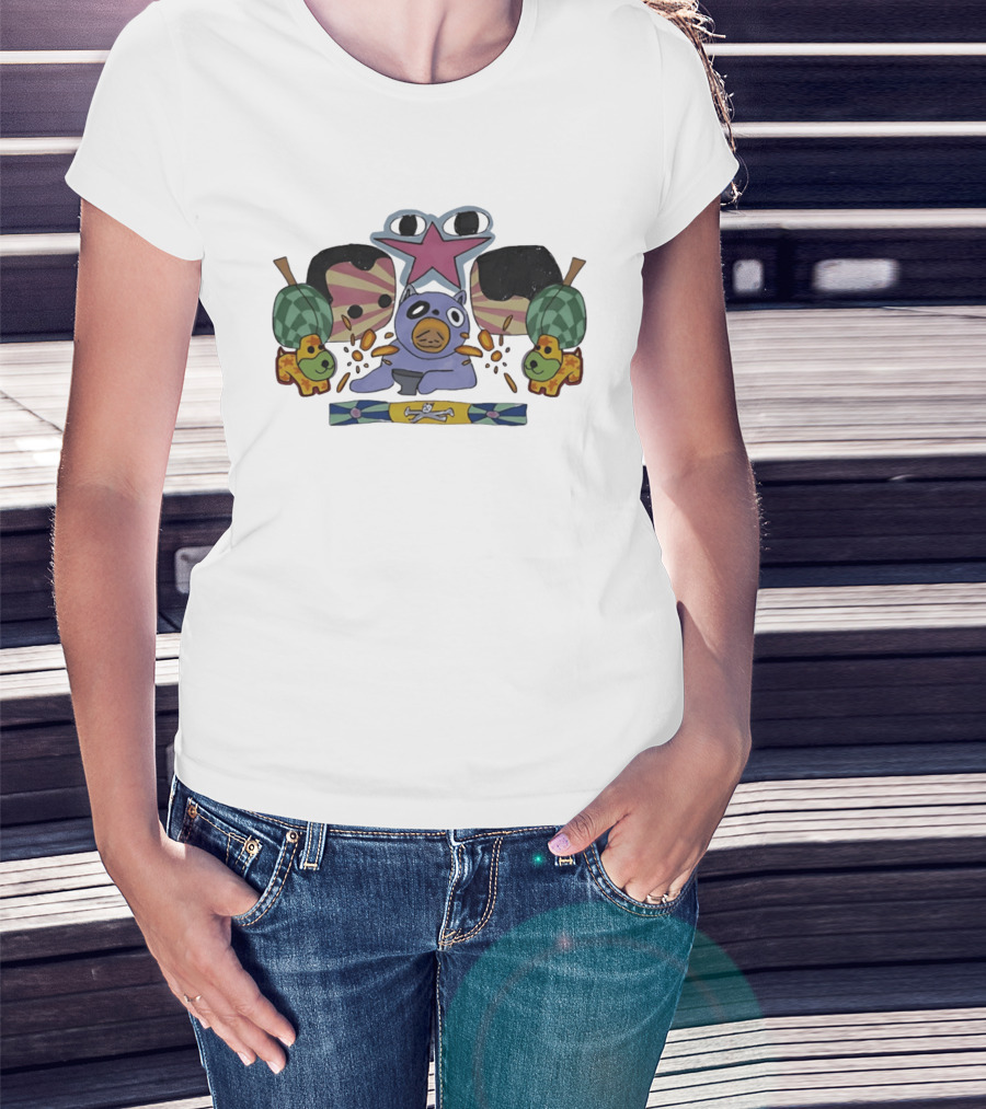Purple Creature And Star With Puppets And Skulls T-Shirt