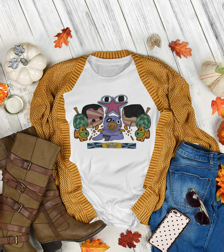 Purple Creature And Star With Puppets And Skulls T-Shirt