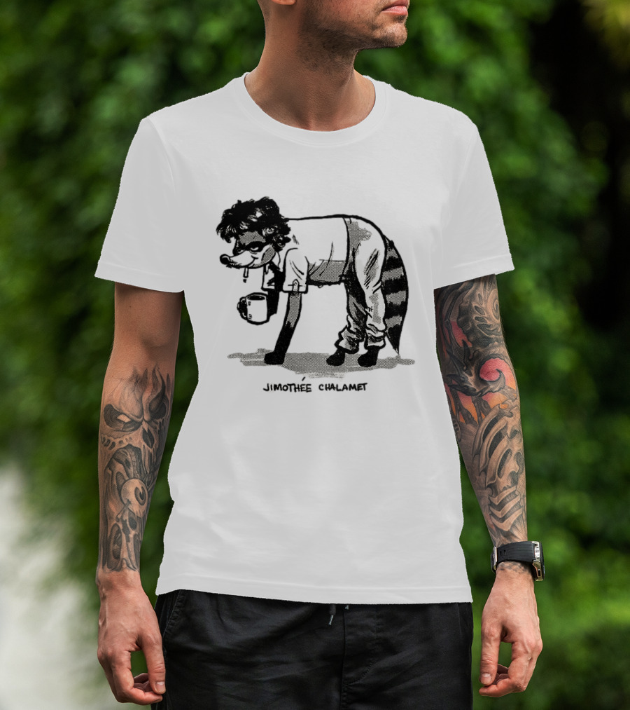 Timothée Chalamet Jimothy Raccoon 2026 Crossover Meme T-Shirt